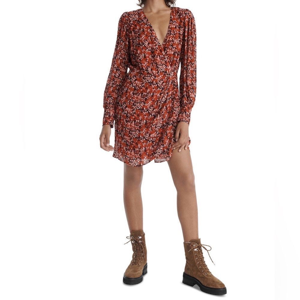 The Kooples Padded Shoulder Floral mini Dress NWT Size 1= US4 = S